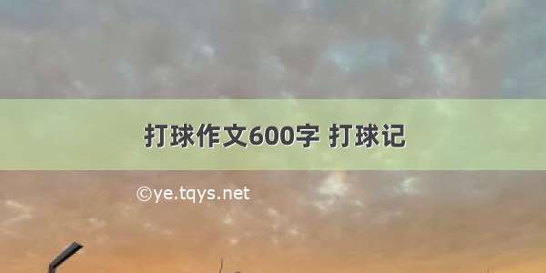 打球作文600字 打球记