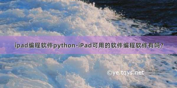 ipad编程软件python-iPad可用的软件编程软件有吗？