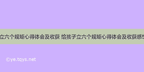 给孩子立六个规矩心得体会及收获 给孩子立六个规矩心得体会及收获感想(九篇)