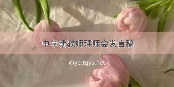 中学新教师拜师会发言稿