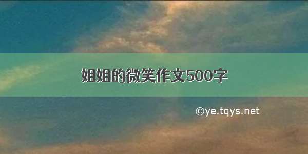 姐姐的微笑作文500字