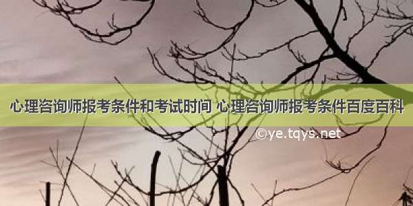 心理咨询师报考条件和考试时间 心理咨询师报考条件百度百科