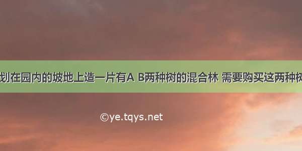 生态公园计划在园内的坡地上造一片有A B两种树的混合林 需要购买这两种树苗2000棵 