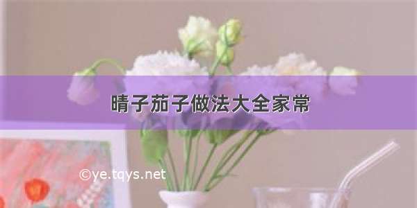 晴子茄子做法大全家常