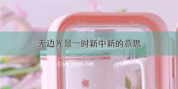 无边光景一时新中新的意思