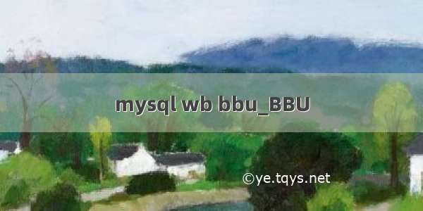 mysql wb bbu_BBU
