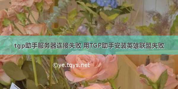 tgp助手服务器连接失败 用TGP助手安装英雄联盟失败