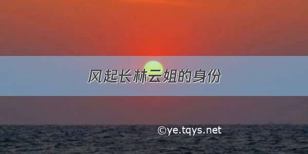 风起长林云姐的身份