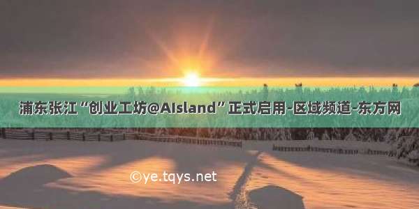 浦东张江“创业工坊@AIsland”正式启用-区域频道-东方网