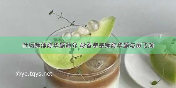 叶问师傅陈华顺简介 咏春拳宗师陈华顺与黄飞鸿