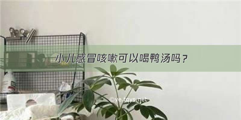 小儿感冒咳嗽可以喝鸭汤吗？