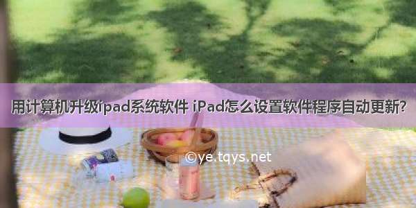 用计算机升级ipad系统软件 iPad怎么设置软件程序自动更新？