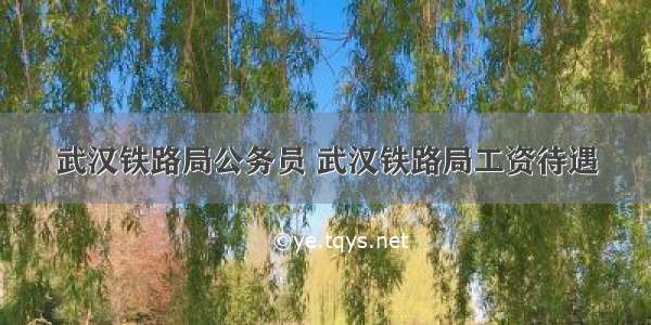 武汉铁路局公务员 武汉铁路局工资待遇