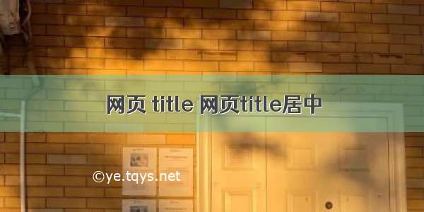 网页 title 网页title居中