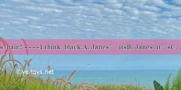 --What color is  hair? ----I think  black.A. Janes’  itsB. Janes  it’sC. Jane’s  it’sD.
