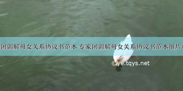 专家团调解母女关系协议书范本 专家团调解母女关系协议书范本图片(8篇)