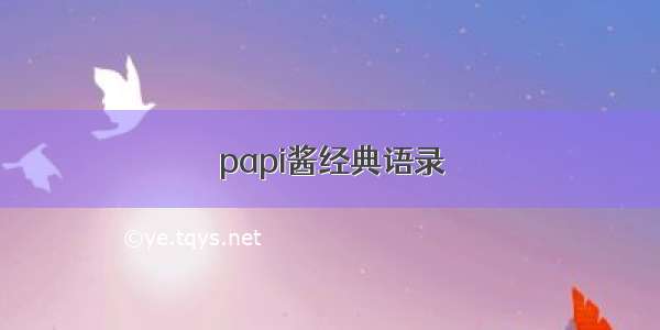 papi酱经典语录