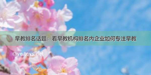 早教排名话题：看早教机构排名内企业如何专注早教