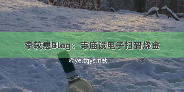 李较瘦Blog：寺庙设电子扫码烧金