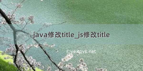 java修改title_js修改title