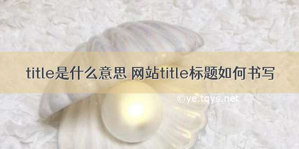 title是什么意思 网站title标题如何书写