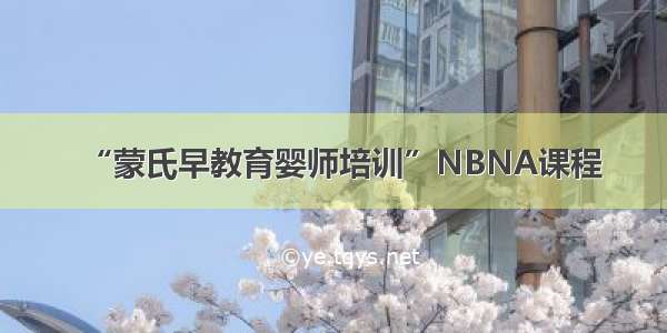 “蒙氏早教育婴师培训”NBNA课程