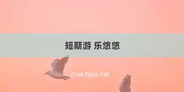 短期游 乐悠悠