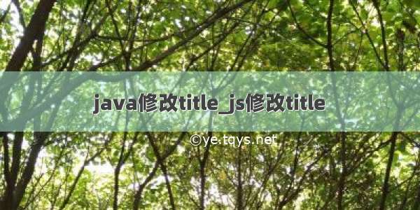 java修改title_js修改title