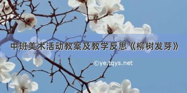 中班美术活动教案及教学反思《柳树发芽》