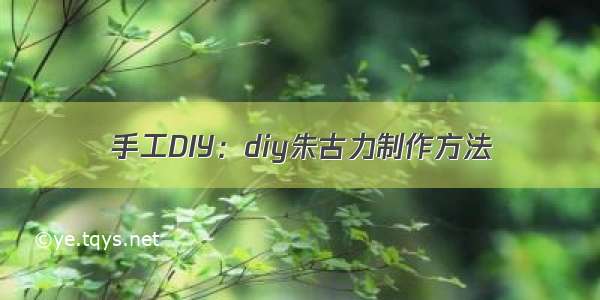 手工DIY：diy朱古力制作方法