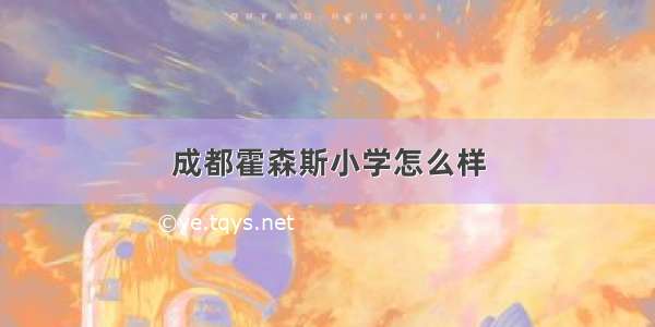 成都霍森斯小学怎么样