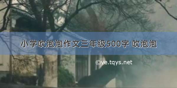 小学吹泡泡作文三年级500字 吹泡泡