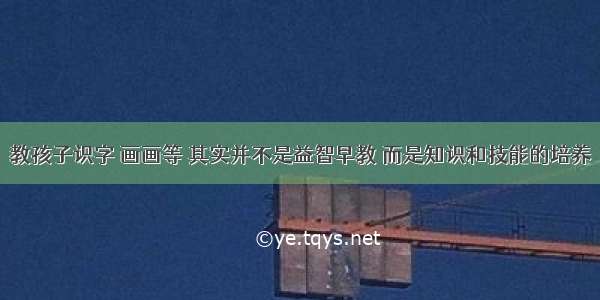 教孩子识字 画画等 其实并不是益智早教 而是知识和技能的培养