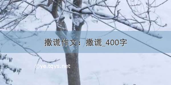 撒谎作文：撒谎_400字