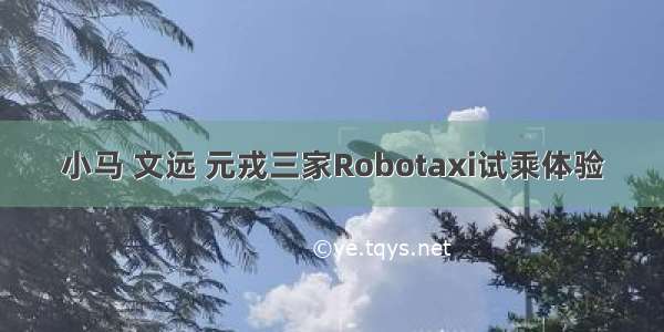 小马 文远 元戎三家Robotaxi试乘体验