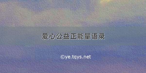 爱心公益正能量语录