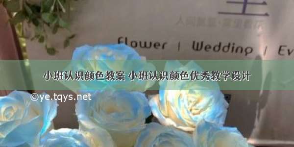 小班认识颜色教案 小班认识颜色优秀教学设计