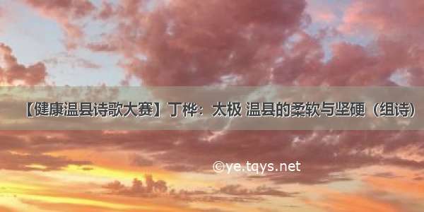 【健康温县诗歌大赛】丁桦：太极 温县的柔软与坚硬（组诗）