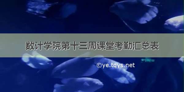 数计学院第十三周课堂考勤汇总表