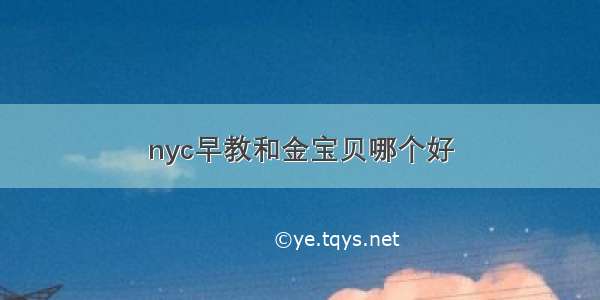 nyc早教和金宝贝哪个好