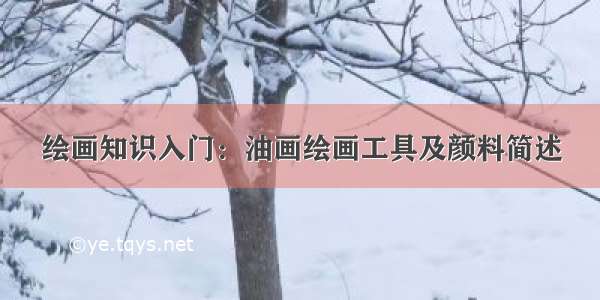 绘画知识入门：油画绘画工具及颜料简述