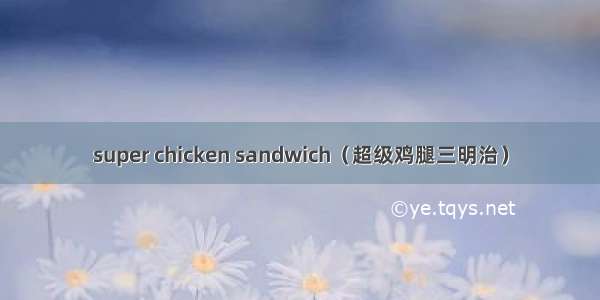 super chicken sandwich（超级鸡腿三明治）