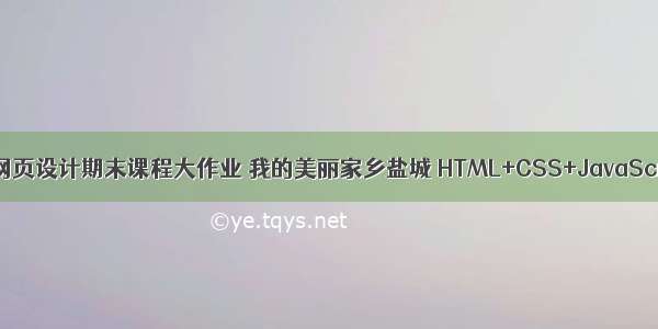 web网页设计期末课程大作业 我的美丽家乡盐城 HTML+CSS+JavaScript