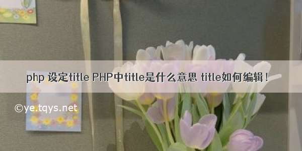 php 设定title PHP中title是什么意思 title如何编辑！