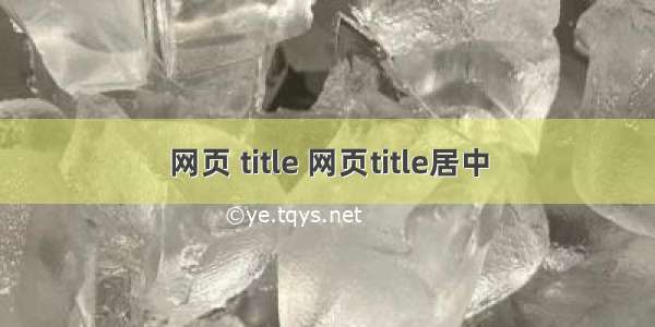 网页 title 网页title居中