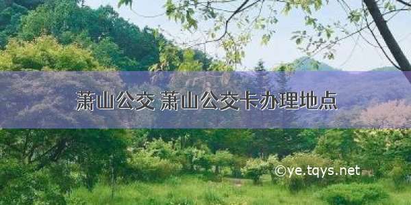 萧山公交 萧山公交卡办理地点