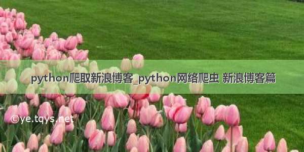 python爬取新浪博客_python网络爬虫 新浪博客篇