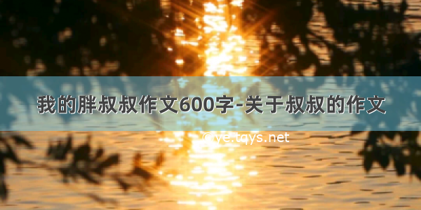 我的胖叔叔作文600字-关于叔叔的作文