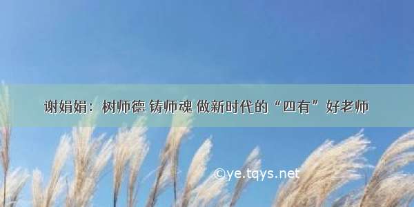 谢娟娟：树师德 铸师魂 做新时代的“四有”好老师