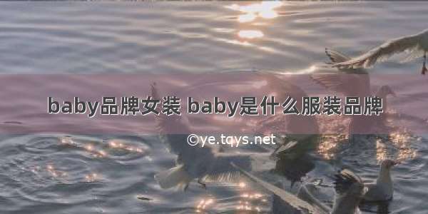 baby品牌女装 baby是什么服装品牌